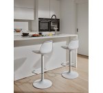 Tabouret Orlando-T en polyuréthane et acier H.60-82 cm