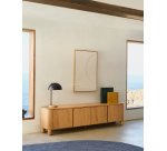 Lampe de table Catlar en bois de frêne et métal avec finition noire