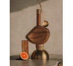 Suli small bowl made of gold-finished stainless steel and rattan