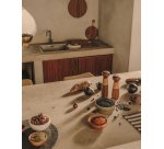 Suli small bowl made of gold-finished stainless steel and rattan