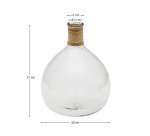 Serlina vase made of rattan and transparent recycled glass 37 cm