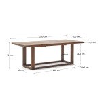 Table Sashi en bois de teck 220 x 100 cm