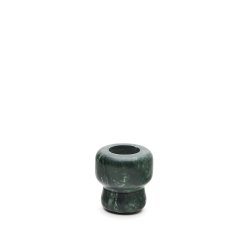 Signe small, green marble candlestick, 8 cm