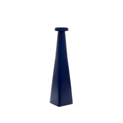 Yuba large blue aluminium candlestick