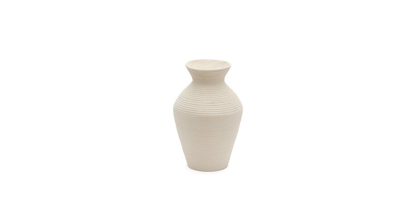 Vase Pria en papier mâché blanc 51 cm