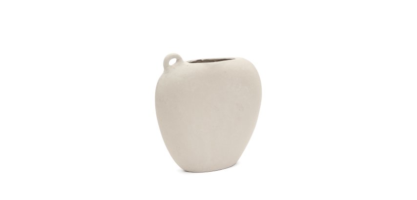 Vase Neti en papier mâché blanc 37 cm