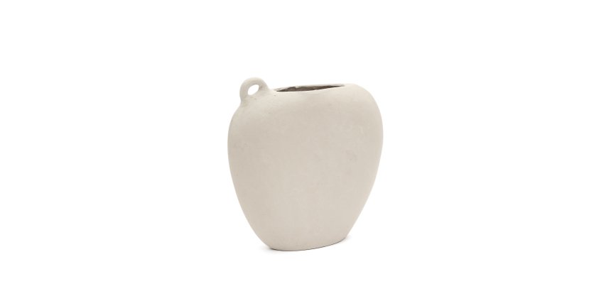 Vase Neti en papier mâché blanc 37 cm