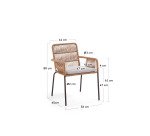 Chaise Samanta - corde - pieds acier galvanisé