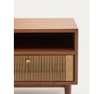 Table de nuit Elan en placage et bois de noyer avec corde 51 x 45 cm