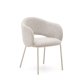 Sedia Maina di ciniglia spessa beige e gambe in acciaio con finitura blu FSC Mix Credit