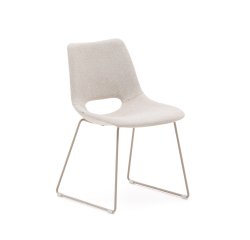 Zahara chair in beige with steel legs in a beige finish