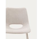 Chaise Zahara beige et pieds en acier beige