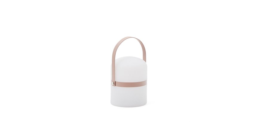 Ridley mini LED table lamp in pink polyethylene