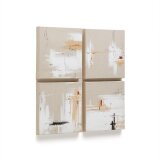 Selnir set of 4 white and beige linen frames 30 x 30 cm