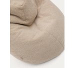 Pouf Vicka en tissu bouclette beige Ø 70 cm