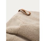 Pouf Vicka en tissu bouclette beige Ø 70 cm