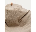 Pouf Vicka en tissu bouclette beige Ø 70 cm