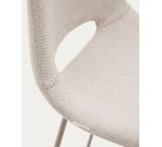 Tabouret Zahara beige et acier beige hauteur 76 cm