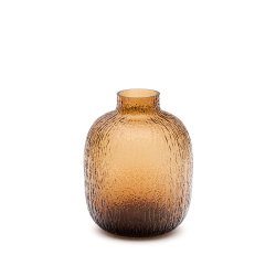 DE_Vase Shali en verre marron 23,5 cm