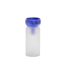 Vase Kelse en verre transparent et bleu 30,5 cm