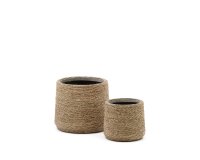 Set Sigal de 2 maceteros de cemento con acabado natural Ø 24 cm / Ø 31 cm
