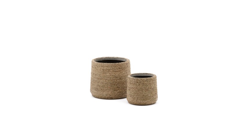 Sigal set of 2 cement plant pots in a natural finish, Ø 24 cm / 31 cm