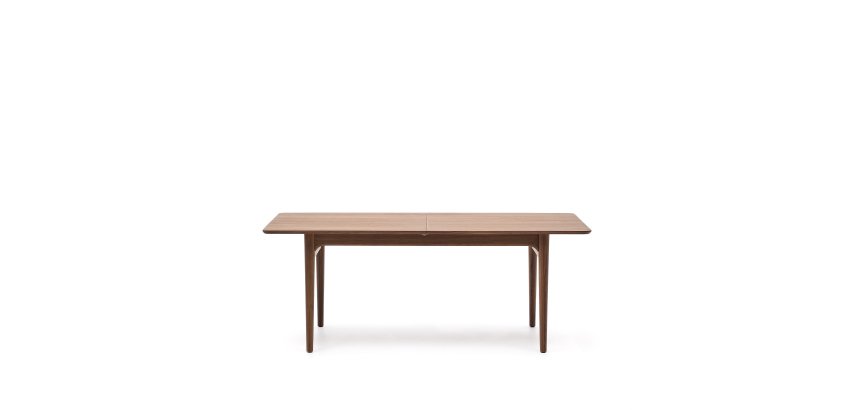 Extensible Elan table in walnut veneer and wood 200 (260) x 100 cm