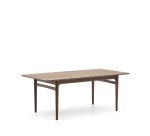 Table extensible Elan en placage et bois de noyer 200 (260 ) x 100 cm