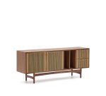 Buffet Elan 2 portes 2 tiroirs en placage, bois de noyer et corde 180 x 73 cm