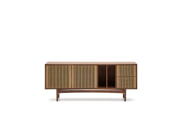 Elan sideboard 2 doors and 2 drawers veneer and solid walnut and cord 180x73cm FSC Mix Credit