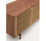 Buffet Elan 2 portes 2 tiroirs en placage, bois de noyer et corde 180 x 73 cm