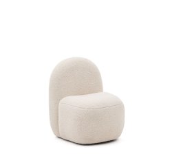 Poltrona per bambini Bucky in tessuto bouclé bianco
