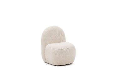 Poltrona per bambini Bucky in tessuto bouclé bianco