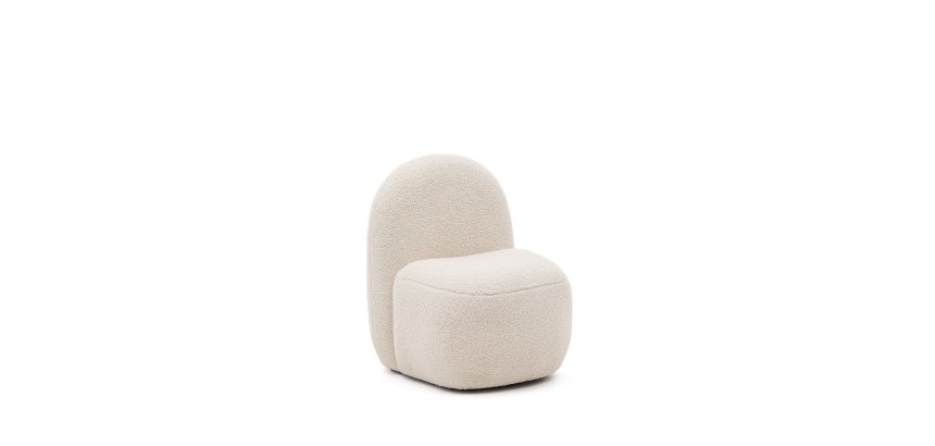 Fauteuil pour enfant Bucky en tissu bouclette blanc