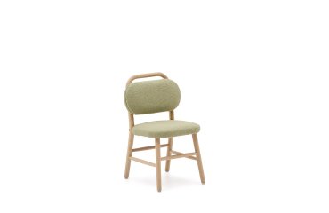 Helda child’s chair in green bouclé and solid oak wood FSC Mix Credit