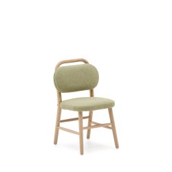 DE_Chaise pour enfant Helda en tissu bouclette vert et bois de chêne FSC Mix Credit