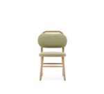 Chaise pour enfant Helda en tissu bouclette vert et bois de chêne