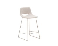 Taburete Zahara beige y acero con acabado beige altura 65 cm