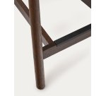 Taburete Yalia respaldo madera maciza roble acabado nogal y asiento de cuerda 65cm