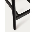 Tabouret Yalia dossier en bois de chêne finition noire et assise en corde 65 cm