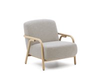 Butaca Sylo beige y madera maciza de fresno FSC 100%