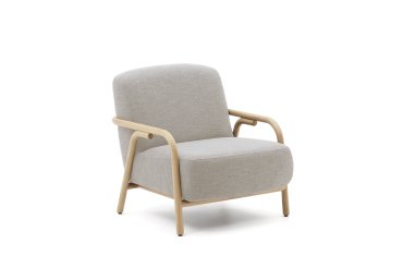 Beige fauteuil Sylo van FSC 100% massief essenhout