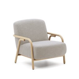 Beige fauteuil Sylo van FSC 100% massief essenhout