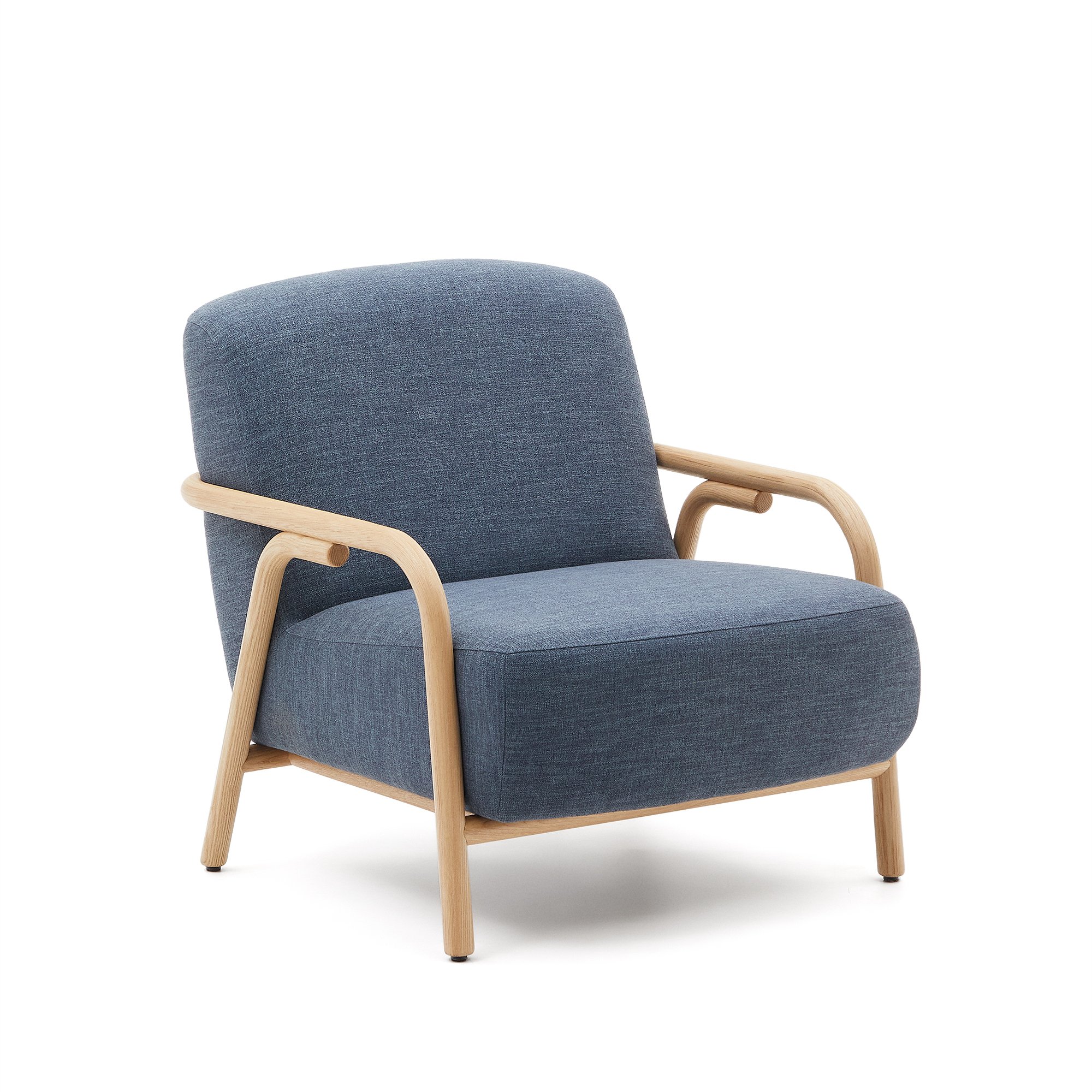 Sylo blue armchair made from solid ash wood, 100% FSC