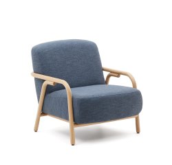 Butaca Sylo azul de madera maciza de fresno FSC 100%
