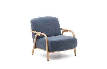 Butaca Sylo azul de madera maciza de fresno FSC 100%