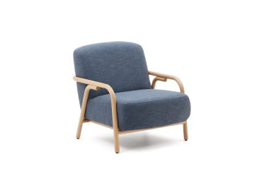 Fauteuil Sylo bleu en bois massif de frêne FSC 100 %