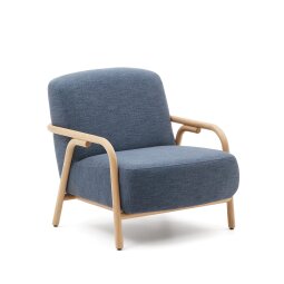 Fauteuil Sylo bleu en bois massif de frêne FSC 100 %