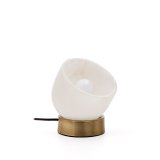 Shenli table lamp in alabaster and metal with a brass finish