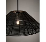 Abat-jour pour plafonnier extérieur Saranella en rotin synthétique noir Ø 50 cm